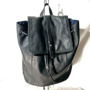 Cole Haan Black Pebbled Leather Backpack
